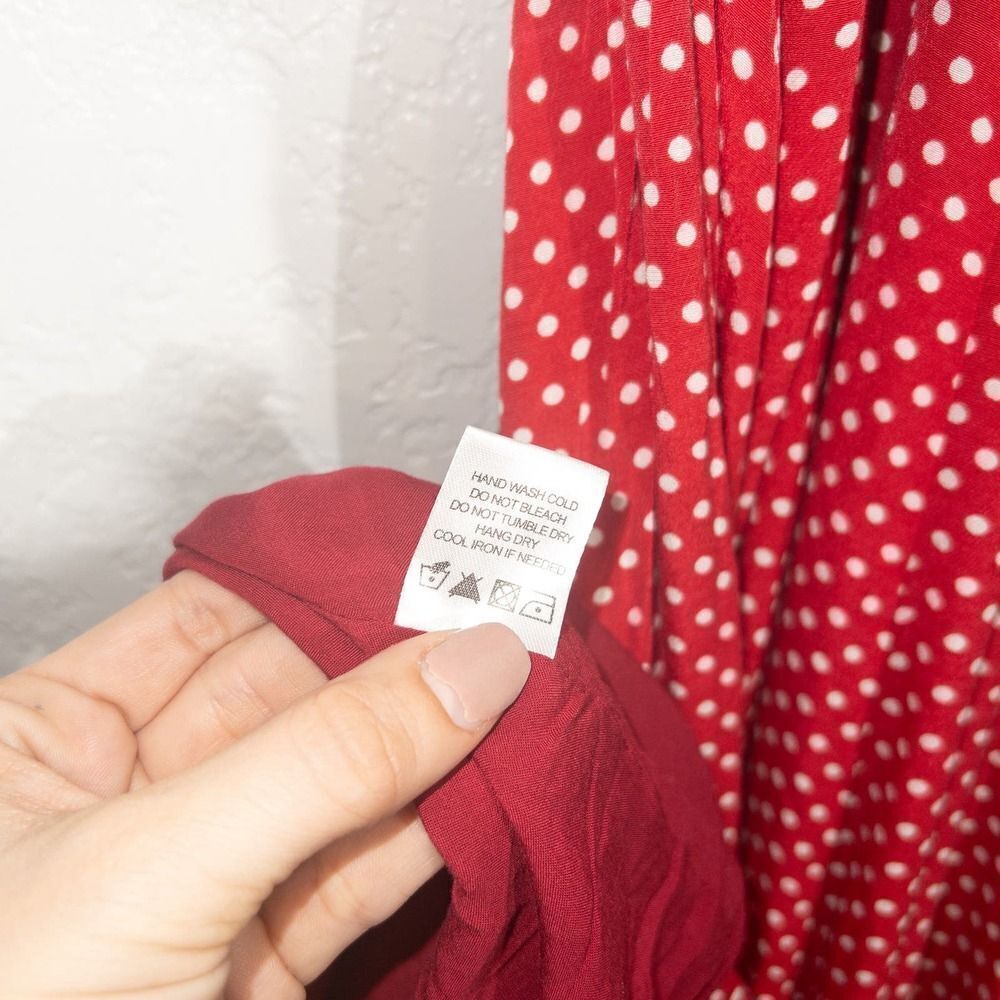 Privacy Please Acme Cherry‎ Polka Dot Wrap Maxi Dress Size Medium - Picture 2 of 9